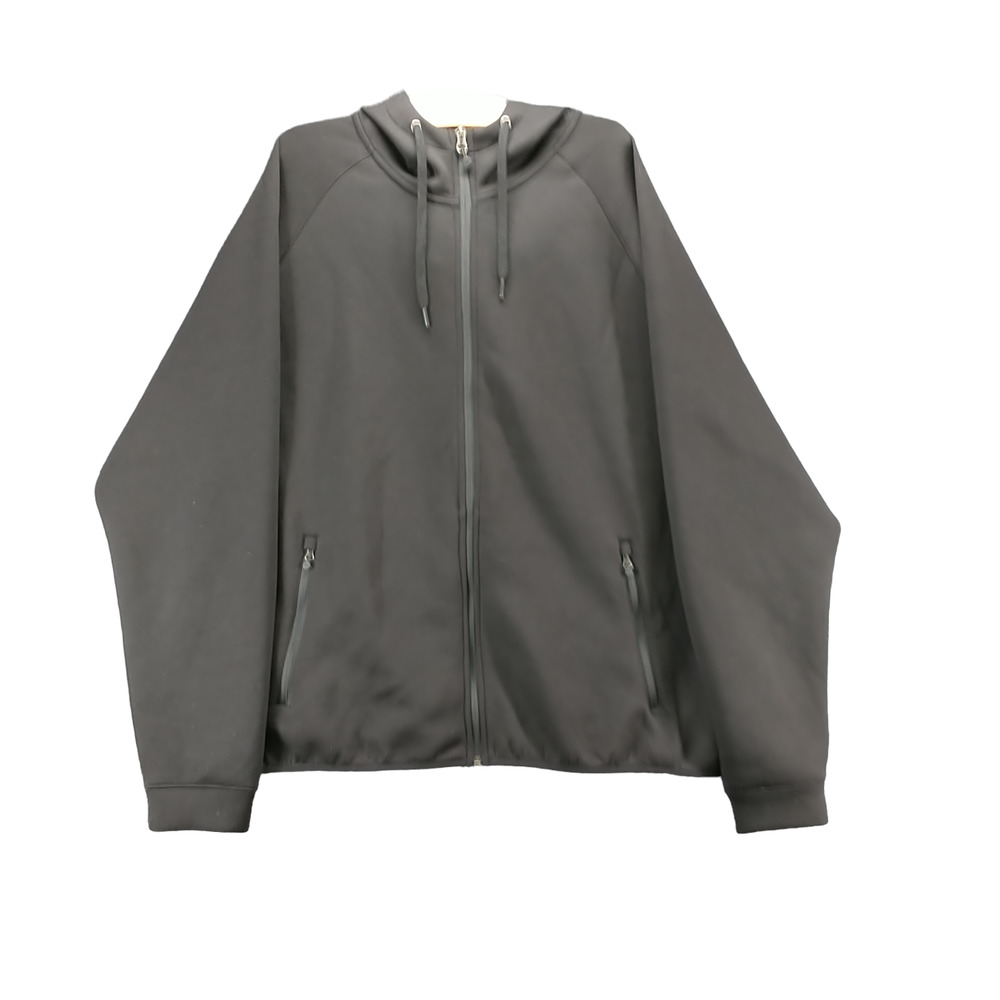 32 Heat Men's Hoodie Black XL Full Zip Long Sleeve Zip Pocket Drawstring Heavy
